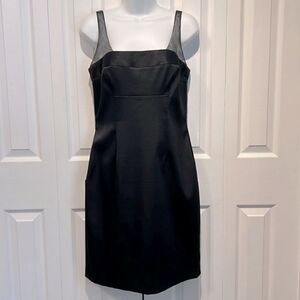 Hugo Buscati Black Satin A line Dress Size 8